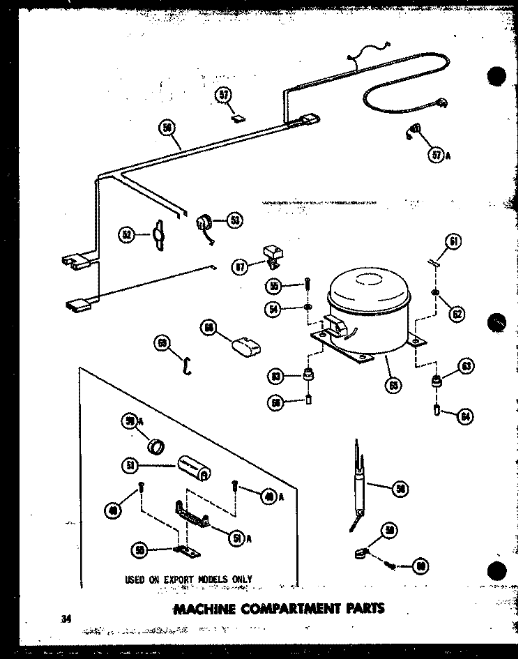 MACHINE COMPARTMENT PARTS Diagram and Parts List for EC11F P6011636W Amana Freezer