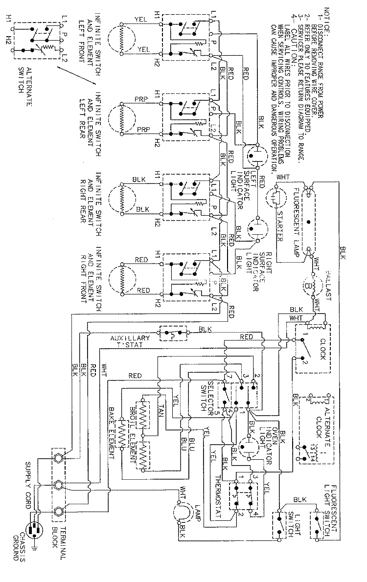 WIRING INFORMATION Diagram and Parts List for C3523WVV  Magic Chef Range
