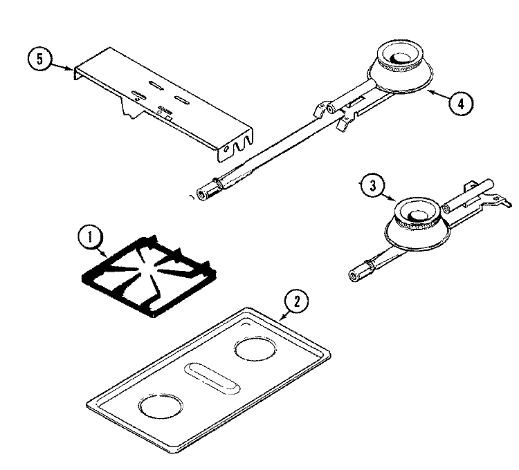 CARTRIDGE, 2 BURNER Diagram and Parts List for CAG1000AAE  Maytag Cooktop