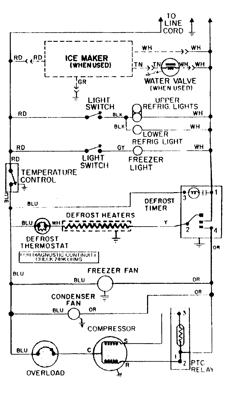WIRING INFORMATION Diagram and Parts List for RSD2200EKE  Maytag Refrigerator