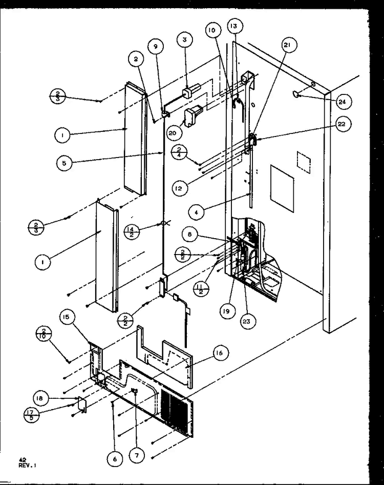Cabinet Back Diagram and Parts List for TG18RBL-P1158302WL  Amana Refrigerator