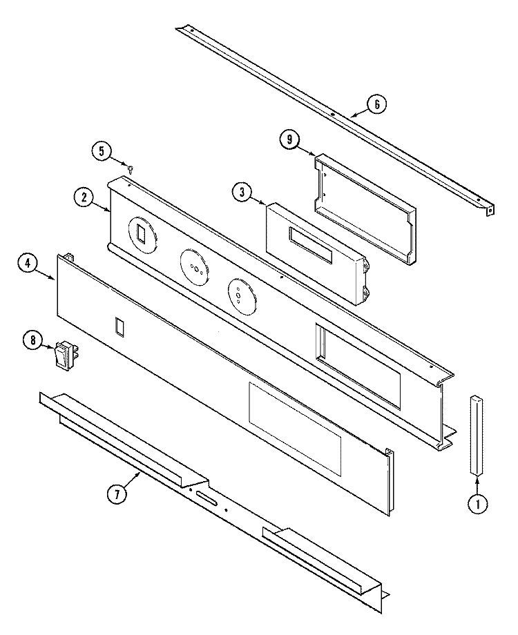 CONTROL PANEL Diagram and Parts List for CWE6800ACE  Maytag Wall Oven