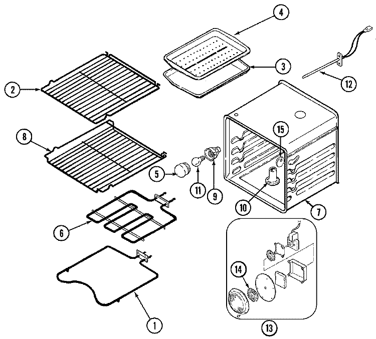 OVEN Diagram and Parts List for CWE6830ACE  Maytag Wall Oven