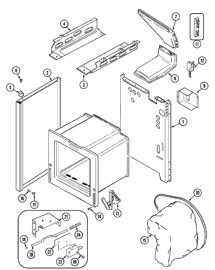 BODY Diagram and Parts List for CRG7400CAL  Maytag Range