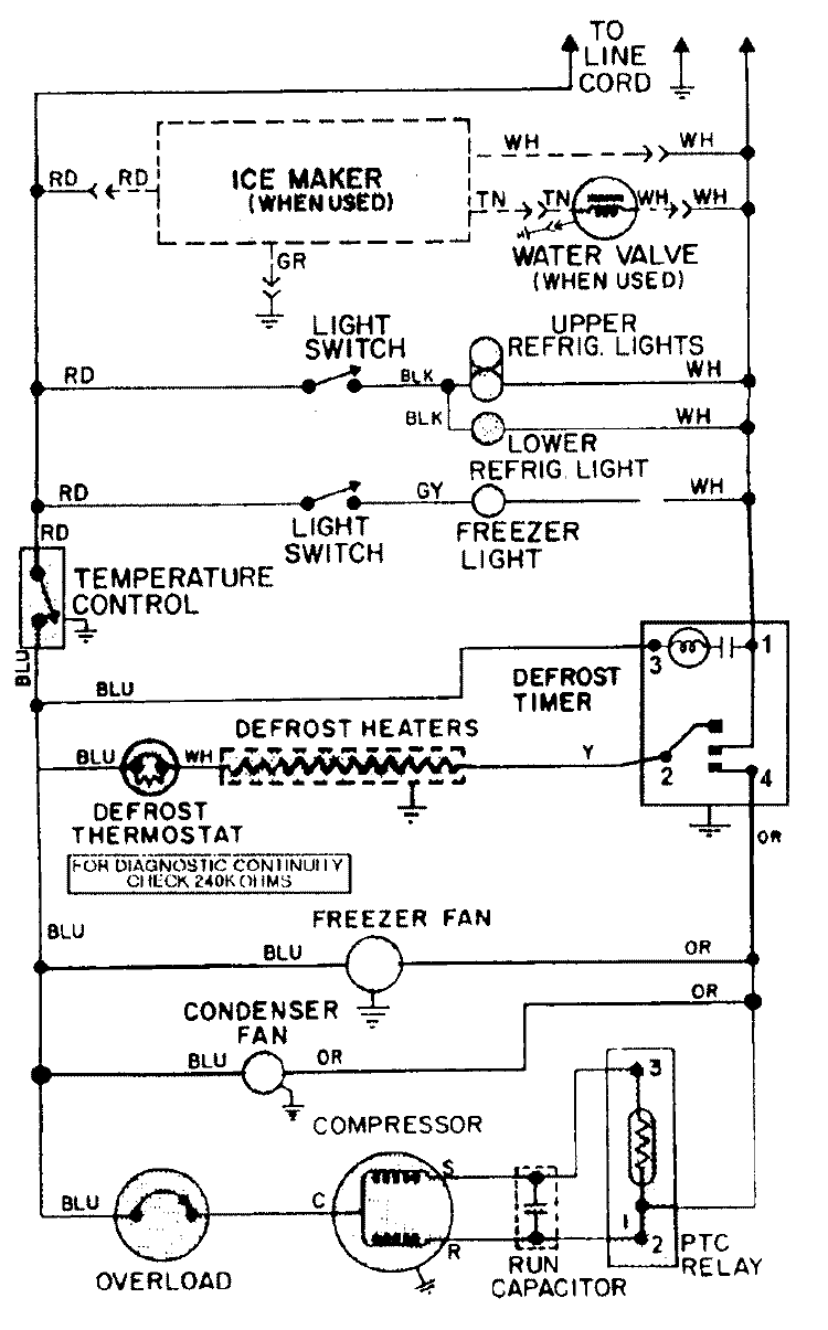 WIRING INFORMATION Diagram and Parts List for RSD2400EKM  Maytag Refrigerator