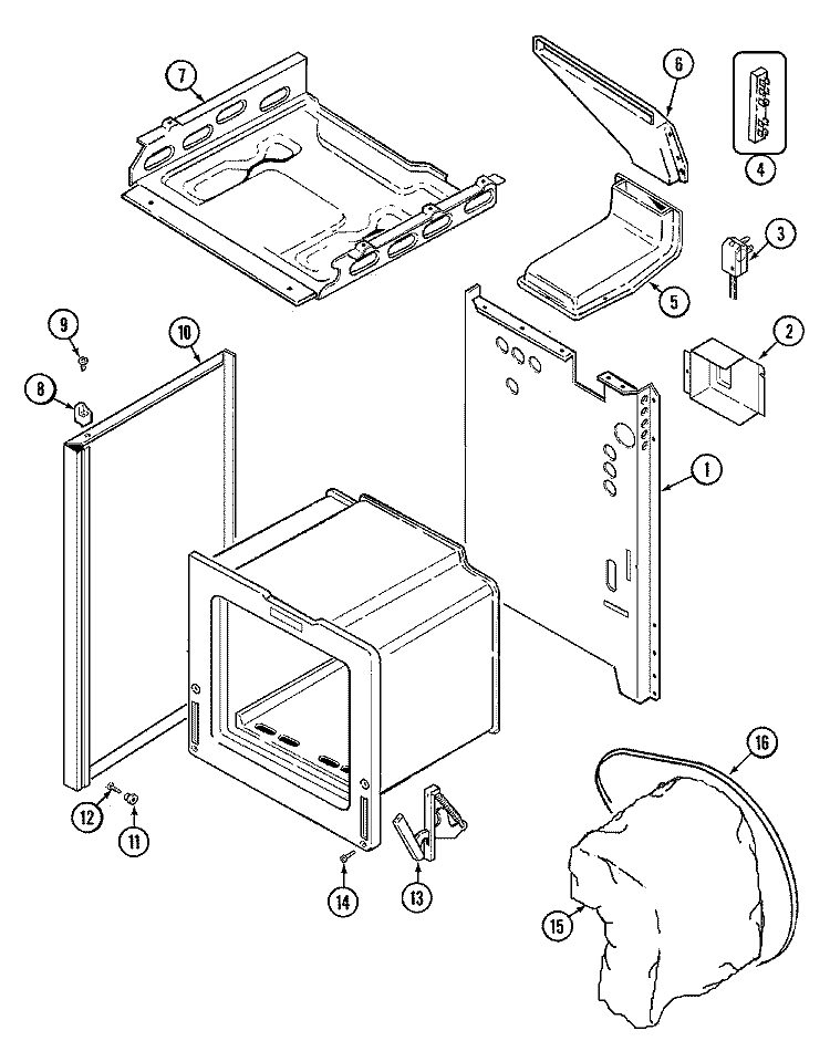 BODY Diagram and Parts List for GM31113WAM  Maytag Range