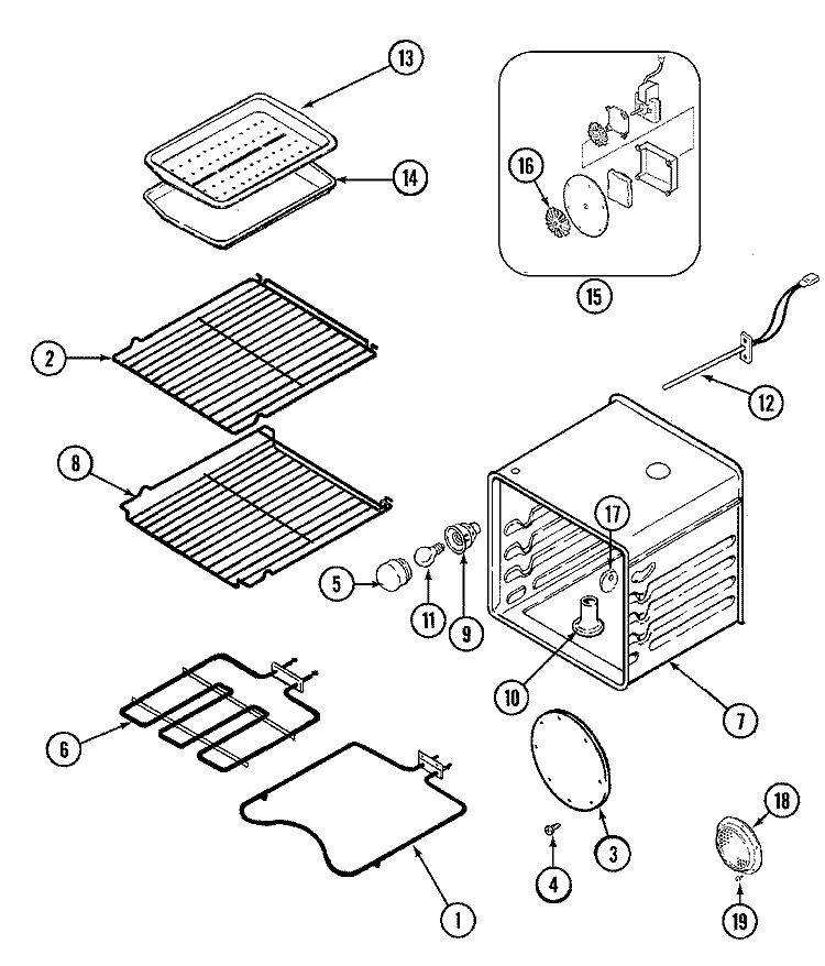 OVEN Diagram and Parts List for CWE7830ACE  Maytag Wall Oven