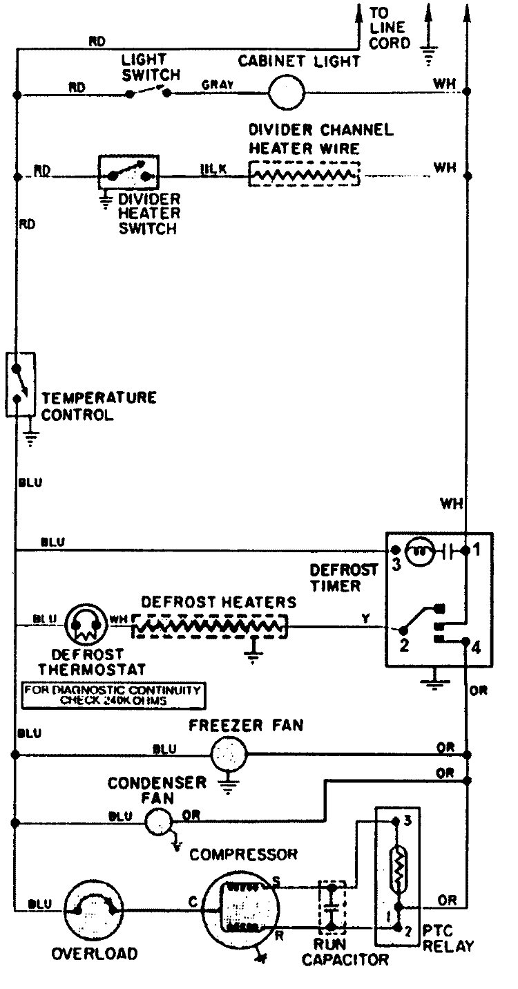 WIRING INFORMATION Diagram and Parts List for GT17A7A  Admiral Refrigerator
