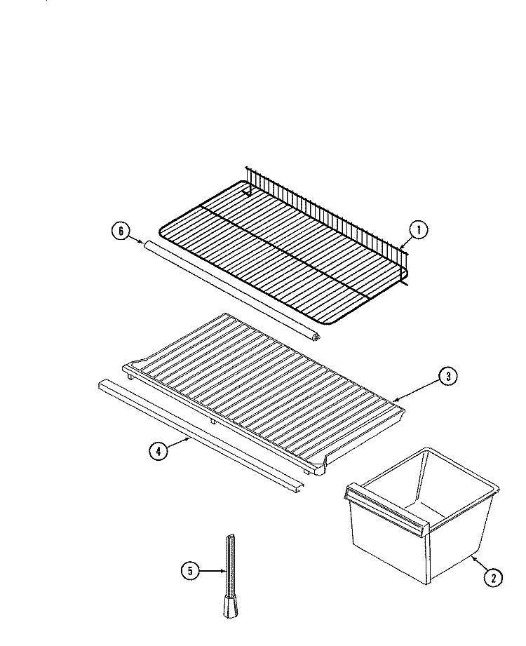 SHELVES & ACCESSORIES Diagram and Parts List for GT19A4A  Admiral Refrigerator