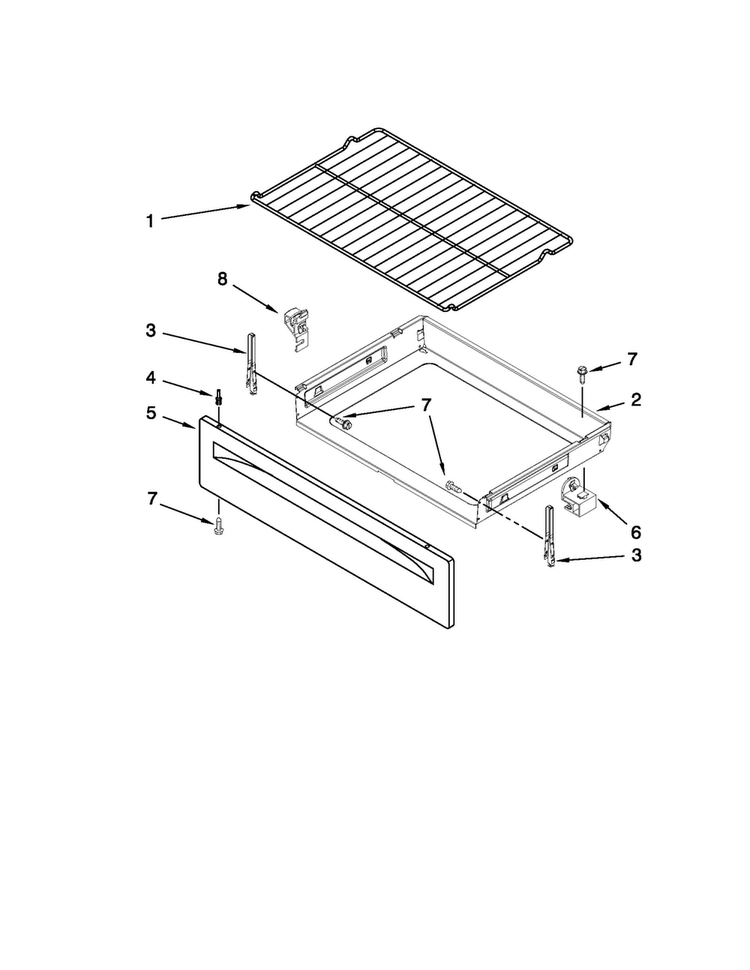 Drawer & Broiler Parts Diagram and Parts List for AER5524XAD1  Amana Range