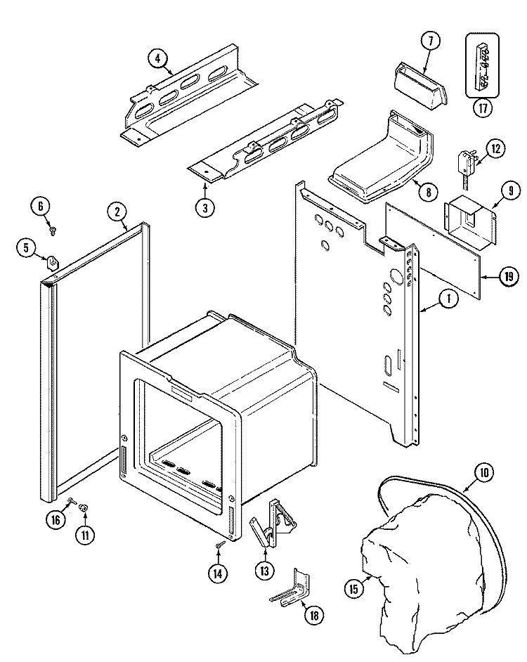 BODY Diagram and Parts List for FCG20002A  Jenn-Air Range