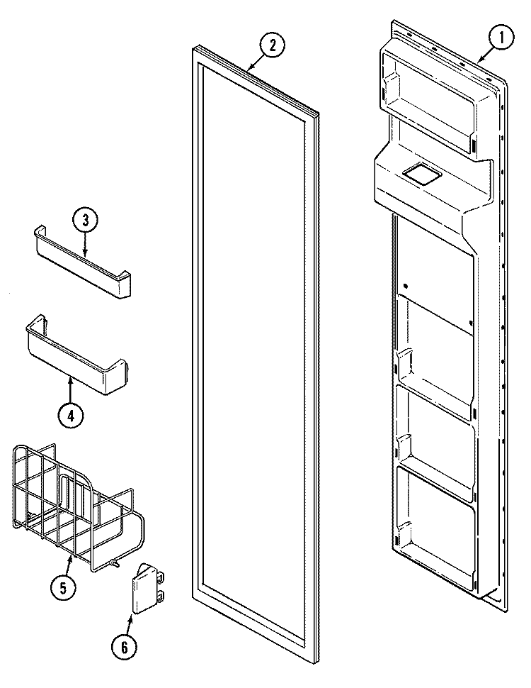 FREEZER INNER DOOR Diagram and Parts List for JRSD2790A  Jenn-Air Refrigerator