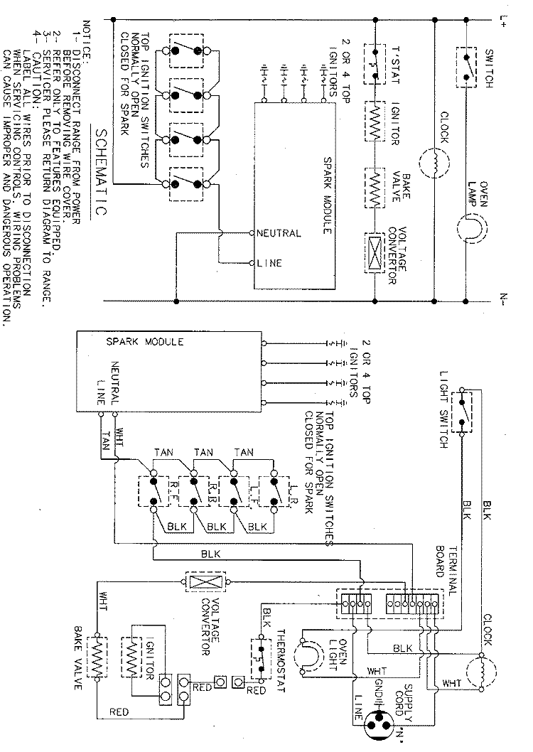 WIRING INFORMATION Diagram and Parts List for ABR142MBGH  Maytag Range