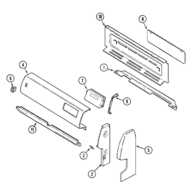 CONTROL PANEL Diagram and Parts List for GC3211SXAW  Maytag Range