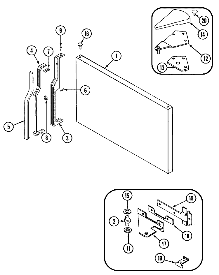 FREEZER OUTER DOOR Diagram and Parts List for JRTD229B  Jenn-Air Refrigerator