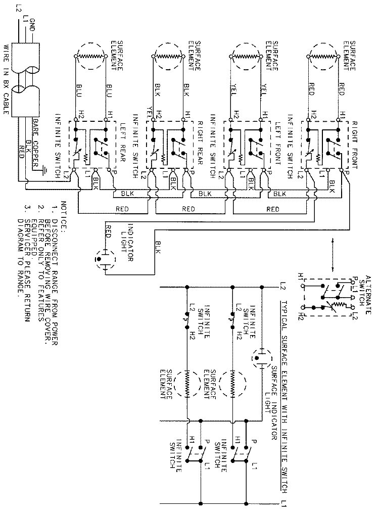 WIRING INFORMATION Diagram and Parts List for CCE1401B  Jenn-Air Cooktop