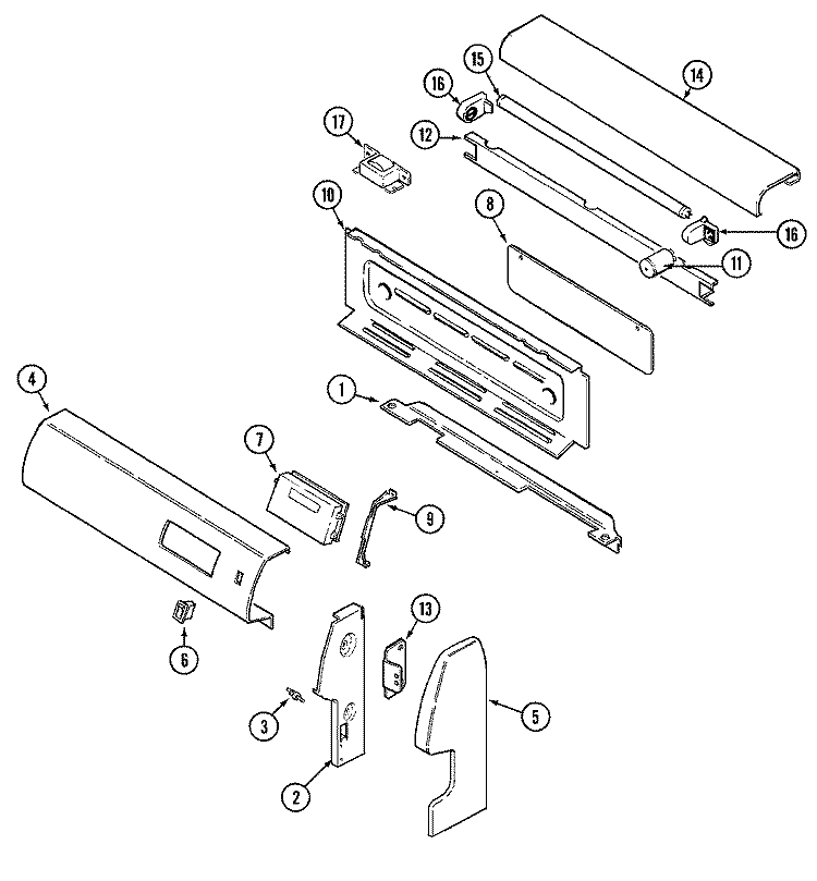 CONTROL PANEL Diagram and Parts List for CRG7700CAW  Maytag Range