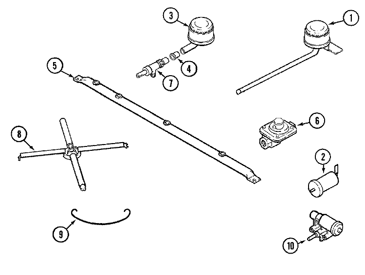 BURNER ASSEMBLY Diagram and Parts List for 85TB-3BK  Magic Chef Cooktop