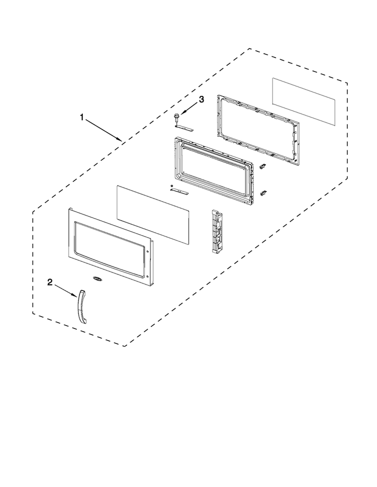 Door Parts Diagram and Parts List for AMV2174VAS1  Amana Microwave
