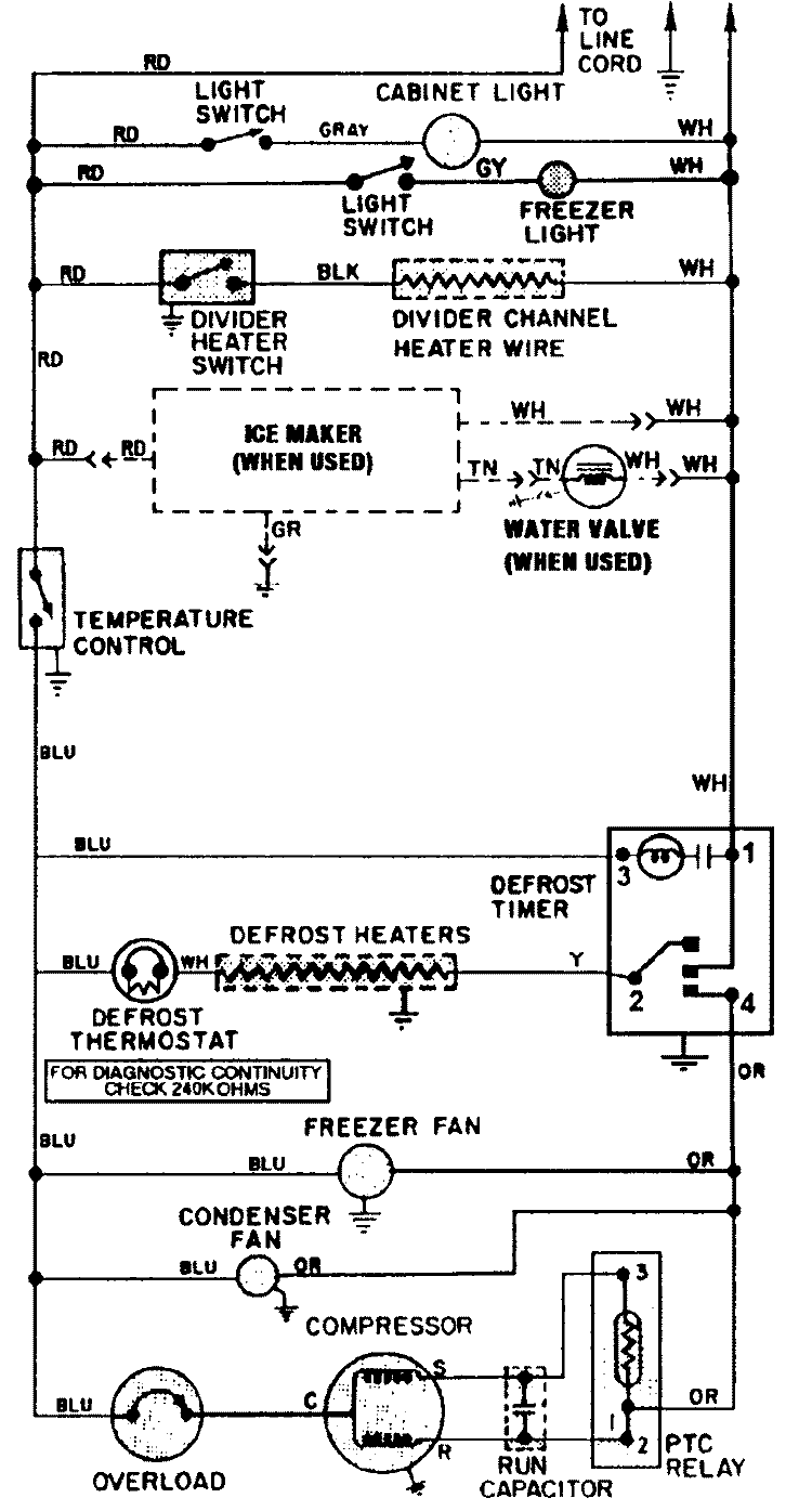 WIRING INFORMATION Diagram and Parts List for RTT1900EAM  Maytag Refrigerator