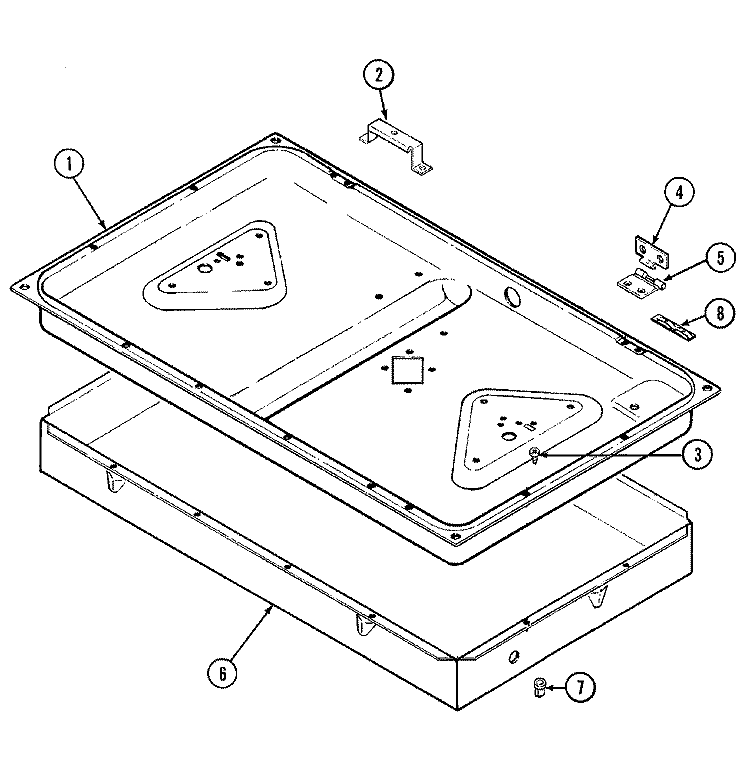 BODY Diagram and Parts List for D8320PW-L  Maytag Cooktop