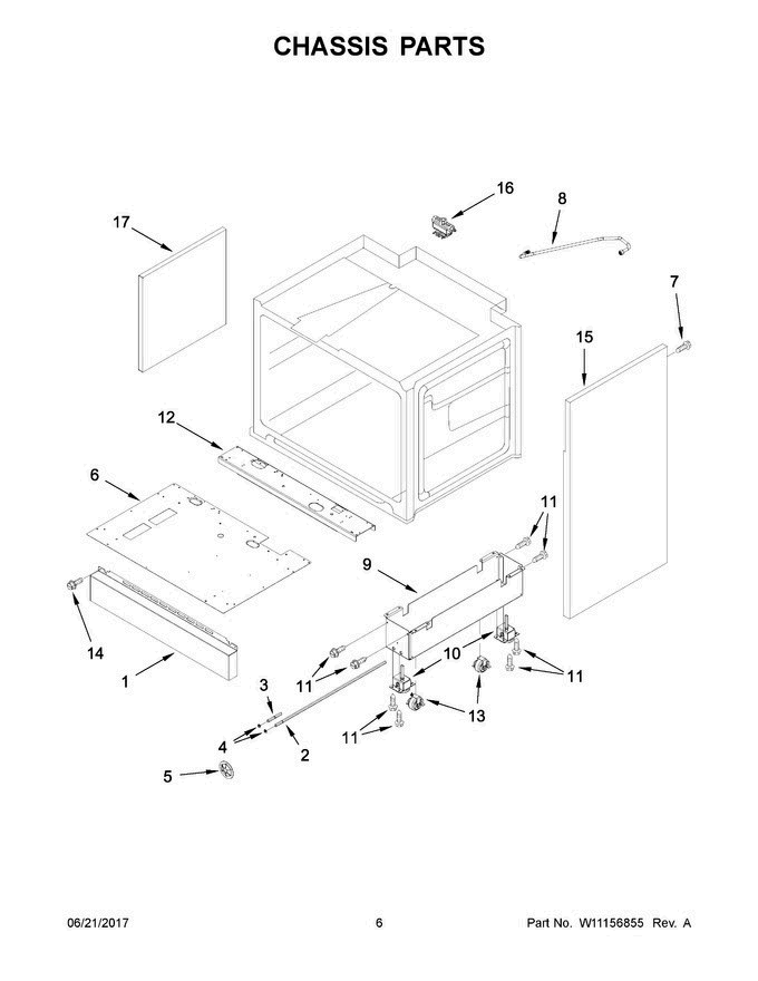 04 - Chassis Parts Diagram and Parts List for JGRP536WP02  Jenn-Air Range