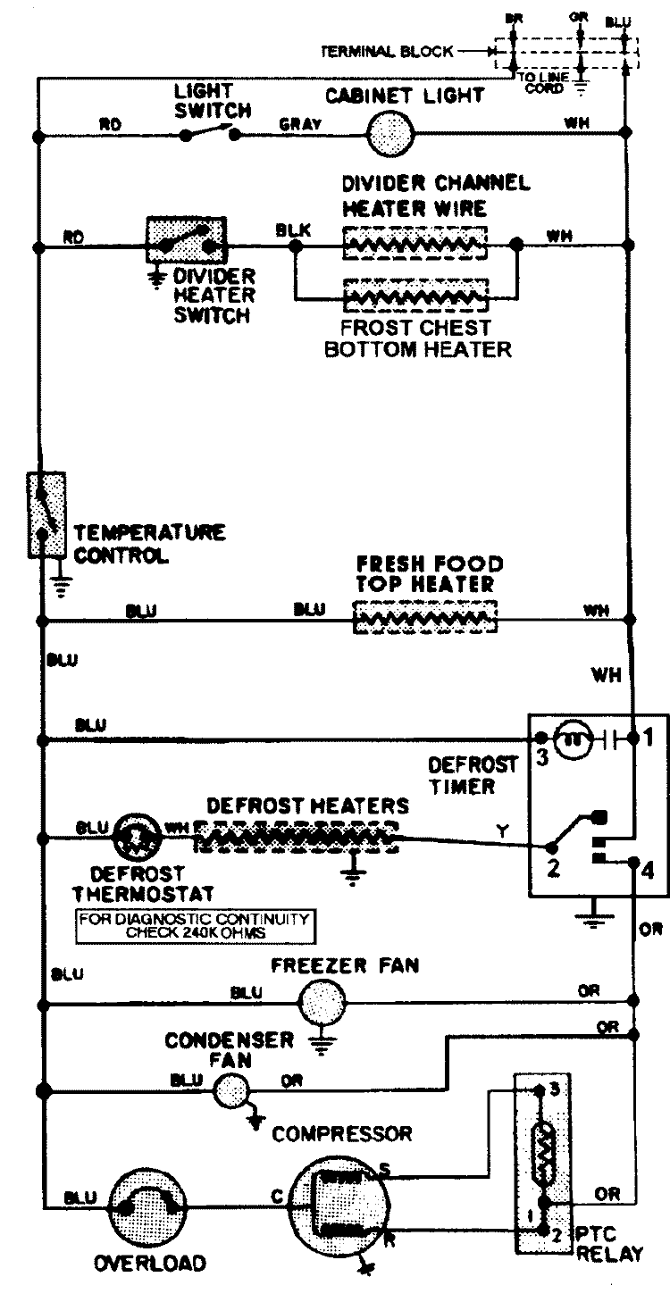 WIRING INFORMATION Diagram and Parts List for GT23B6N3EA  Admiral Refrigerator