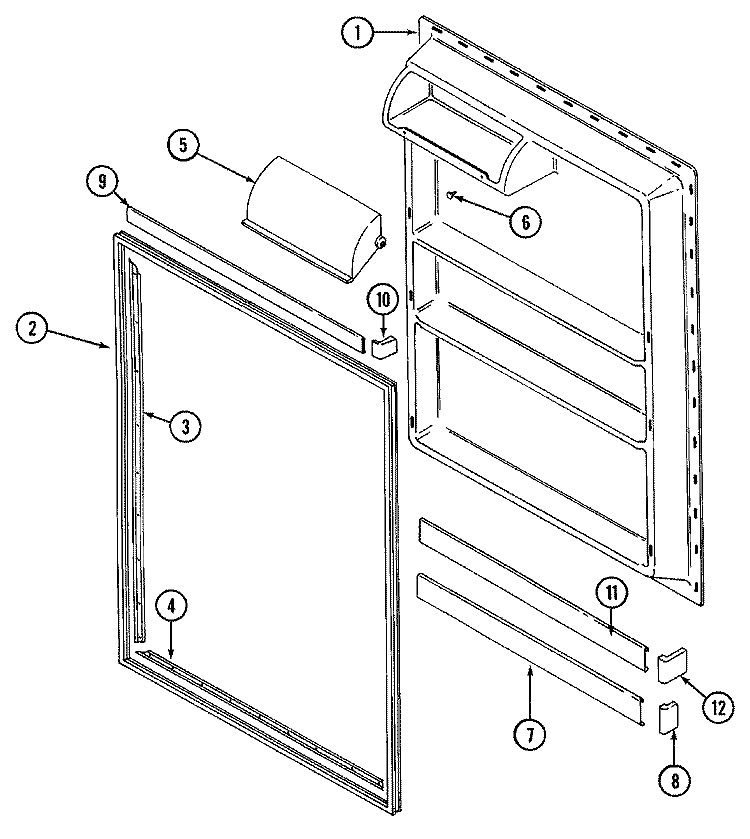 FRESH FOOD INNER DOOR Diagram and Parts List for RTT1700EAM  Maytag Refrigerator