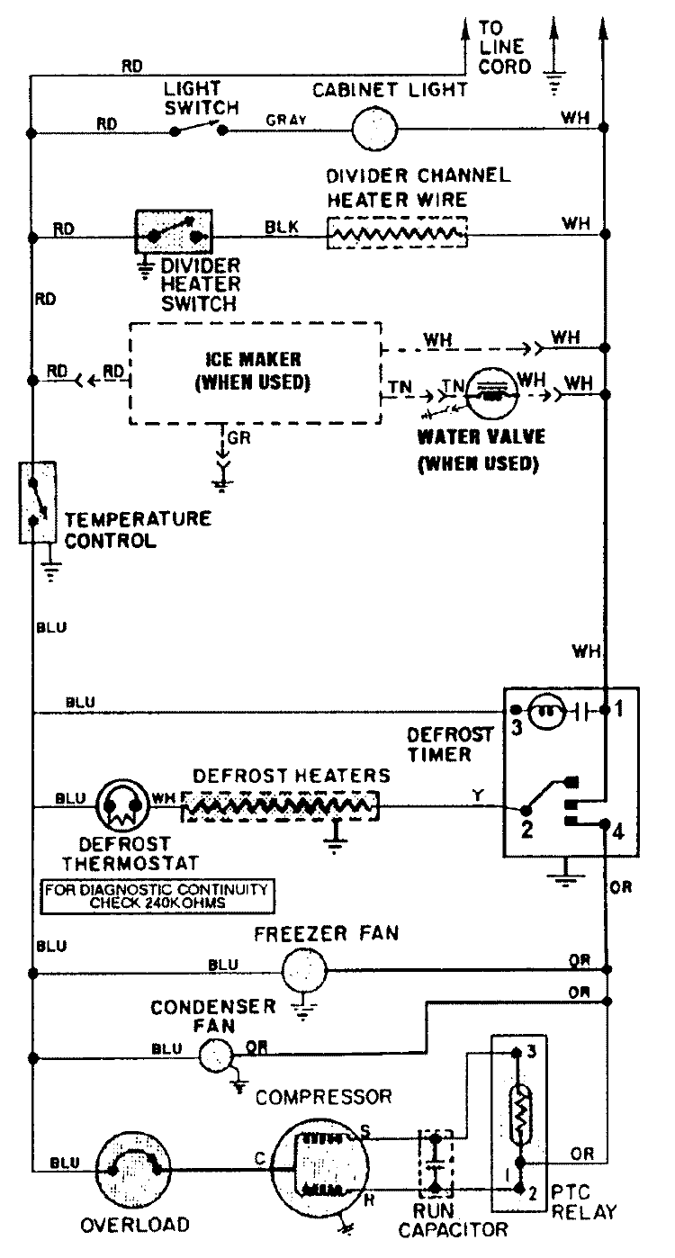 WIRING INFORMATION Diagram and Parts List for RTT1700EAM  Maytag Refrigerator