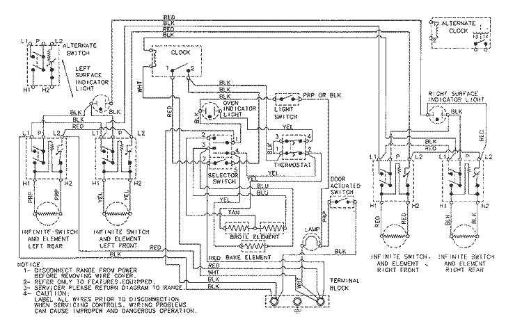 WIRING INFORMATION Diagram and Parts List for CRE8400BGW  Maytag Range