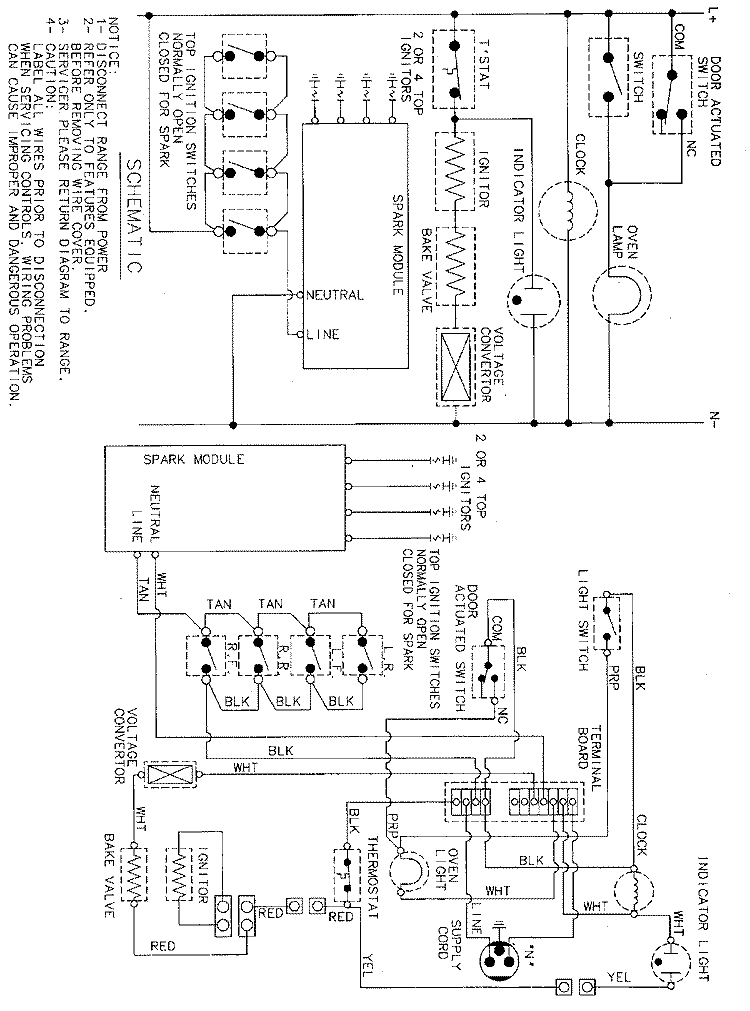 WIRING INFORMATION Diagram and Parts List for MBR4450BGH  Maytag Range