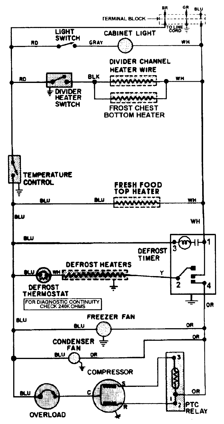 WIRING INFORMATION Diagram and Parts List for GT15B2N3EA  Admiral Refrigerator
