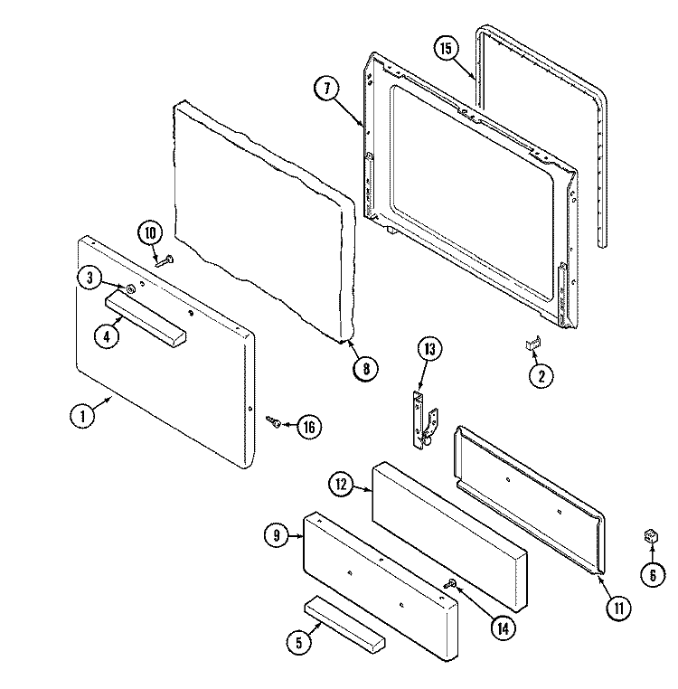 DOOR / DRAWER Diagram and Parts List for A31703PAAL  Admiral Range
