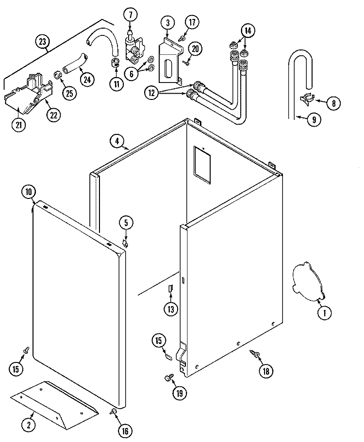 CABINET Diagram and Parts List for LAT4916AAE  Maytag Washer