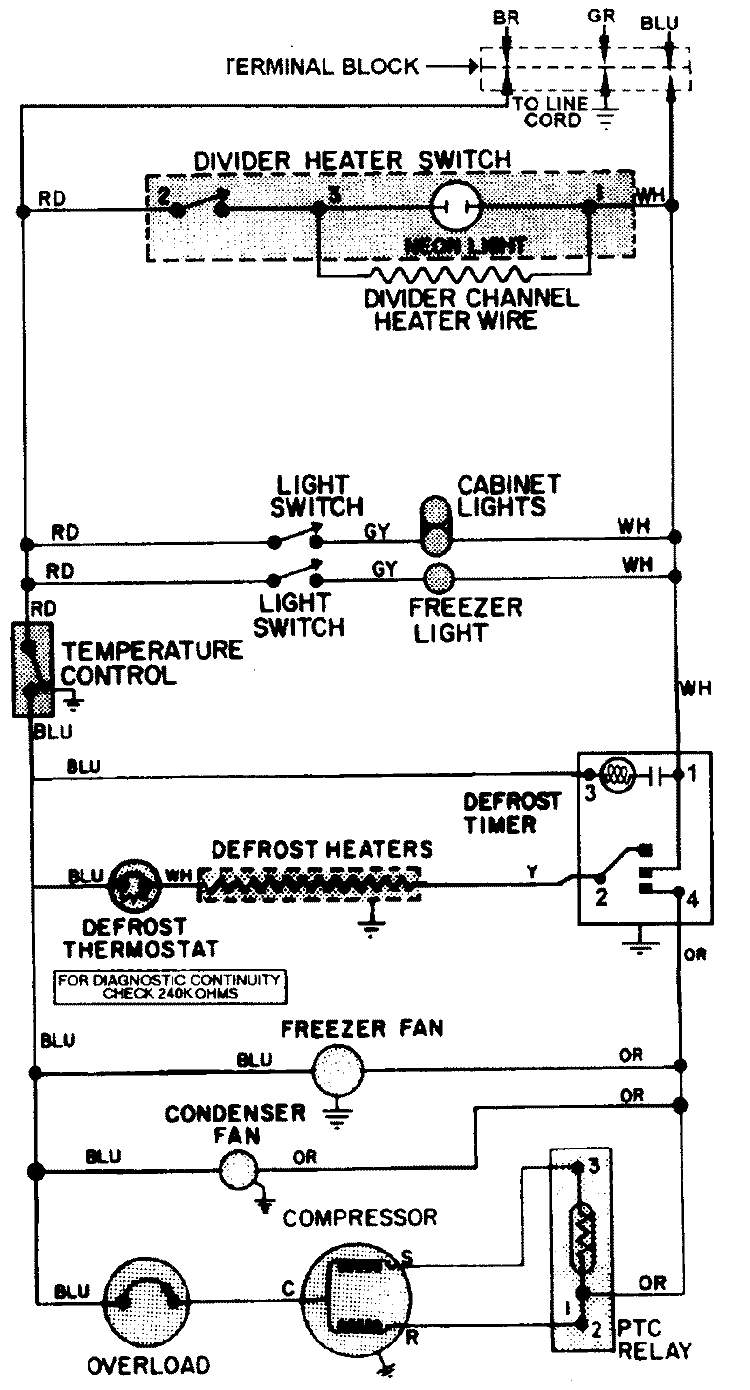 WIRING INFORMATION Diagram and Parts List for GT23B8N3EV  Admiral Refrigerator