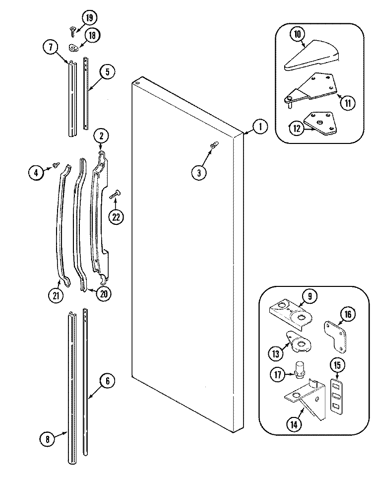 FRESH FOOD OUTER DOOR Diagram and Parts List for GC20B7C3EV  Maytag Refrigerator