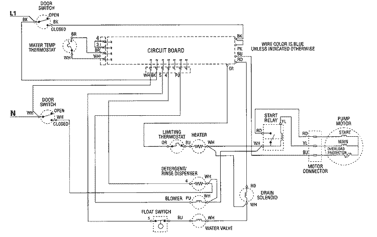 WIRING INFORMATION Diagram and Parts List for CDU8000B  Crosley Dishwasher