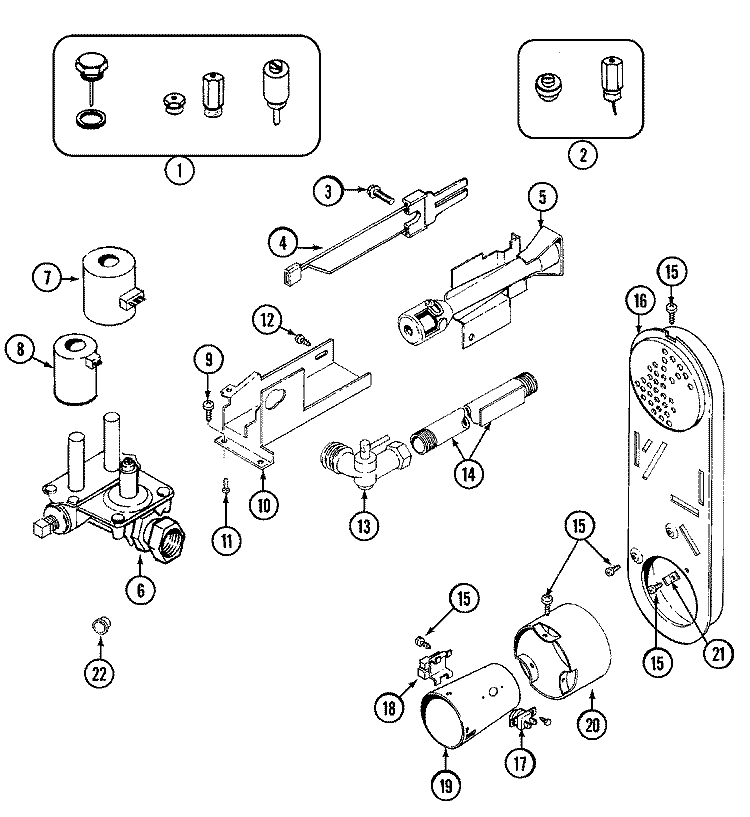 GAS VALVE Diagram and Parts List for LDG8706AAM  Maytag Dryer