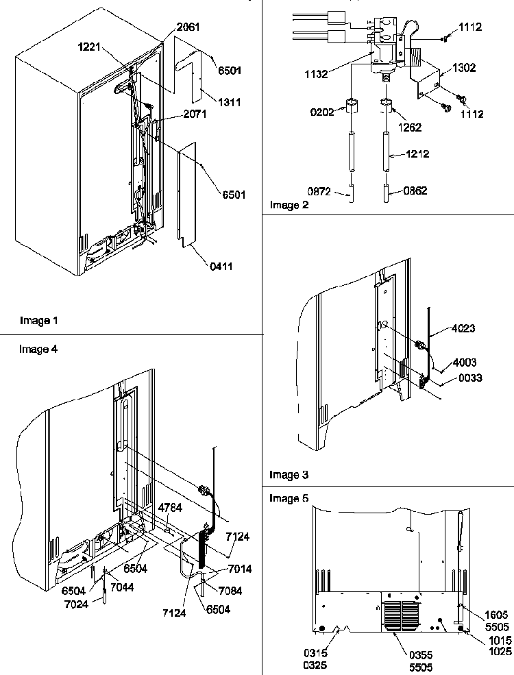 Cabinet Back Diagram and Parts List for SRD22S5L-P1190304WL  Amana Refrigerator