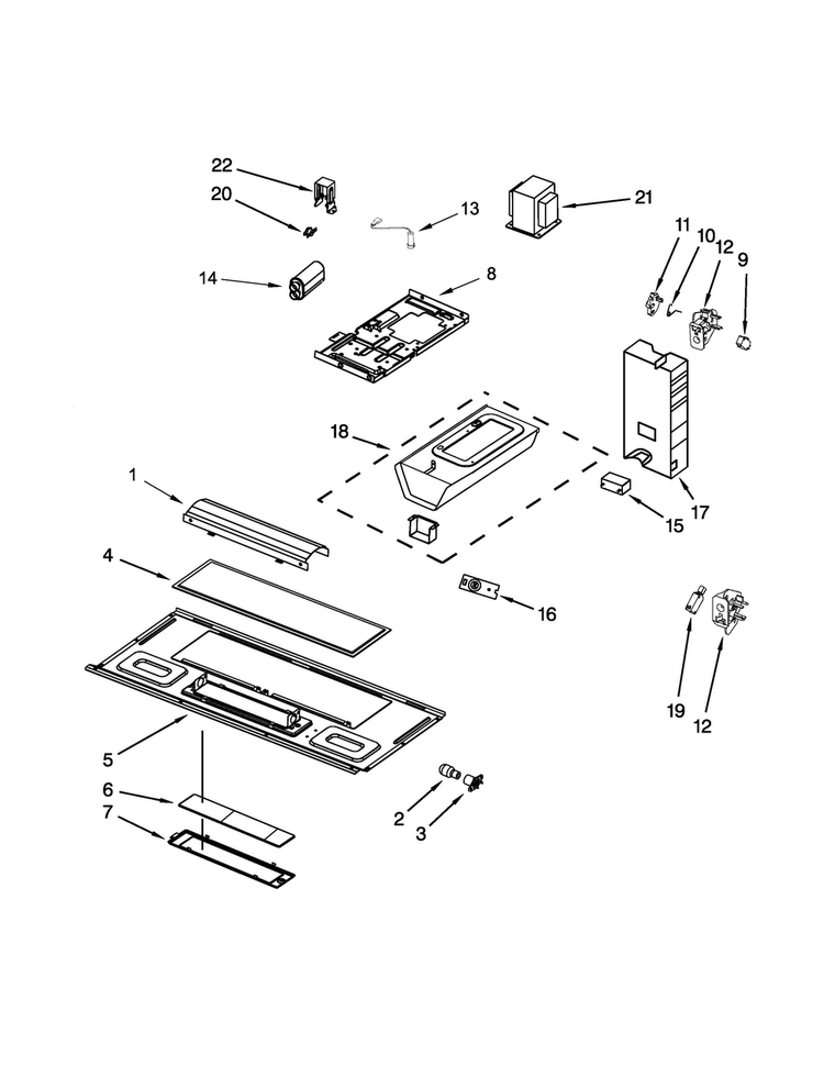 Interior And Ventilation Parts Diagram and Parts List for MMV1164WB6  Maytag Microwave