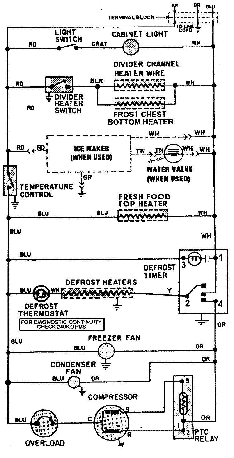 WIRING INFORMATION Diagram and Parts List for GT15B2F3EV  Admiral Refrigerator