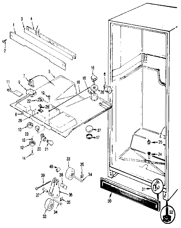 Fresh Food Compartment Diagram and Parts List for JRT172RB MBJ21A Jenn-Air Refrigerator