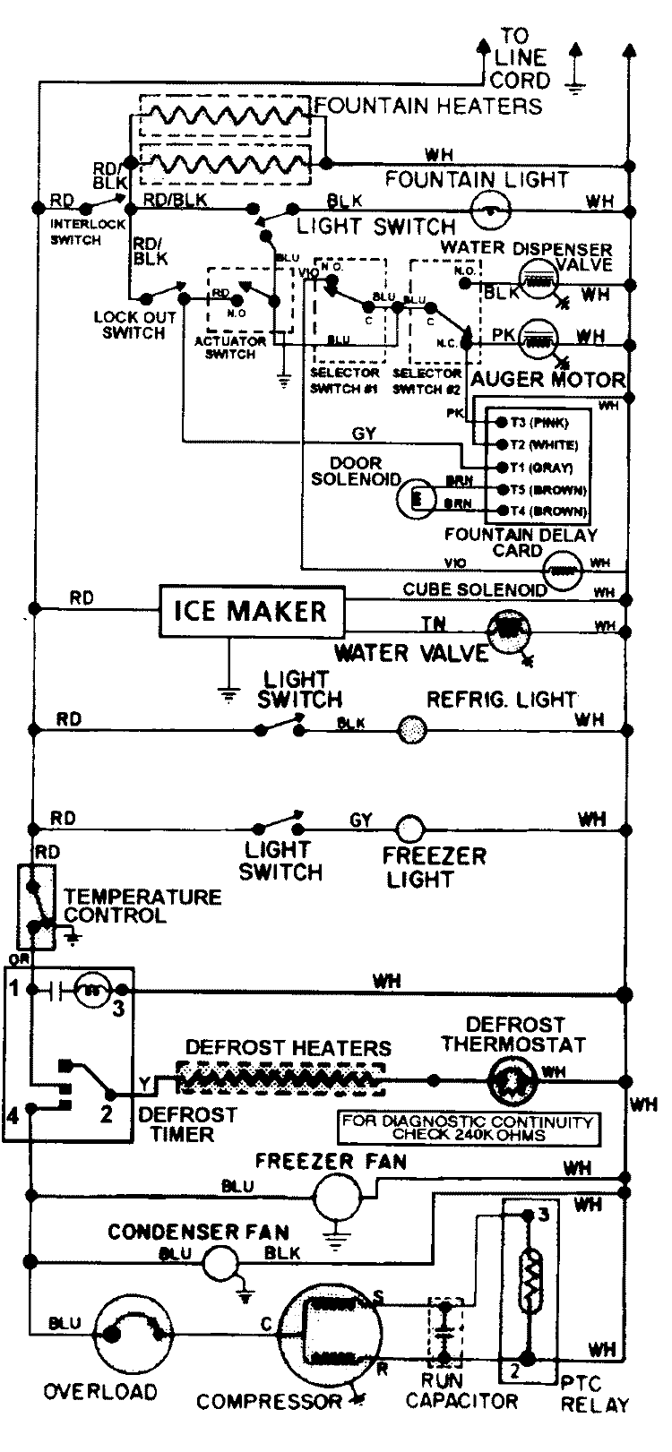 WIRING INFORMATION Diagram and Parts List for GS24B7C3EV  Admiral Refrigerator
