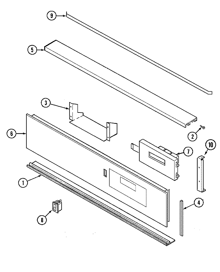 CONTROL PANEL Diagram and Parts List for W132W  Jenn-Air Wall Oven