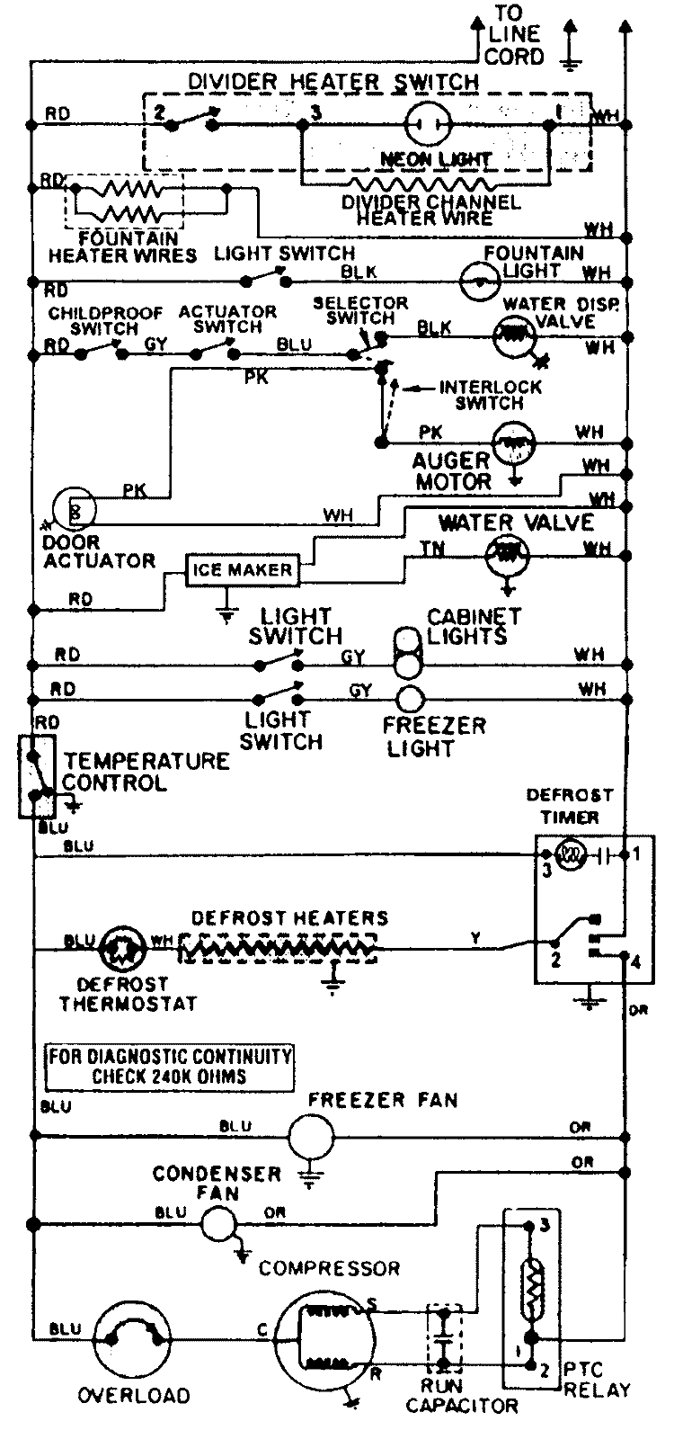 WIRING INFORMATION Diagram and Parts List for RTW2200DAE  Maytag Refrigerator