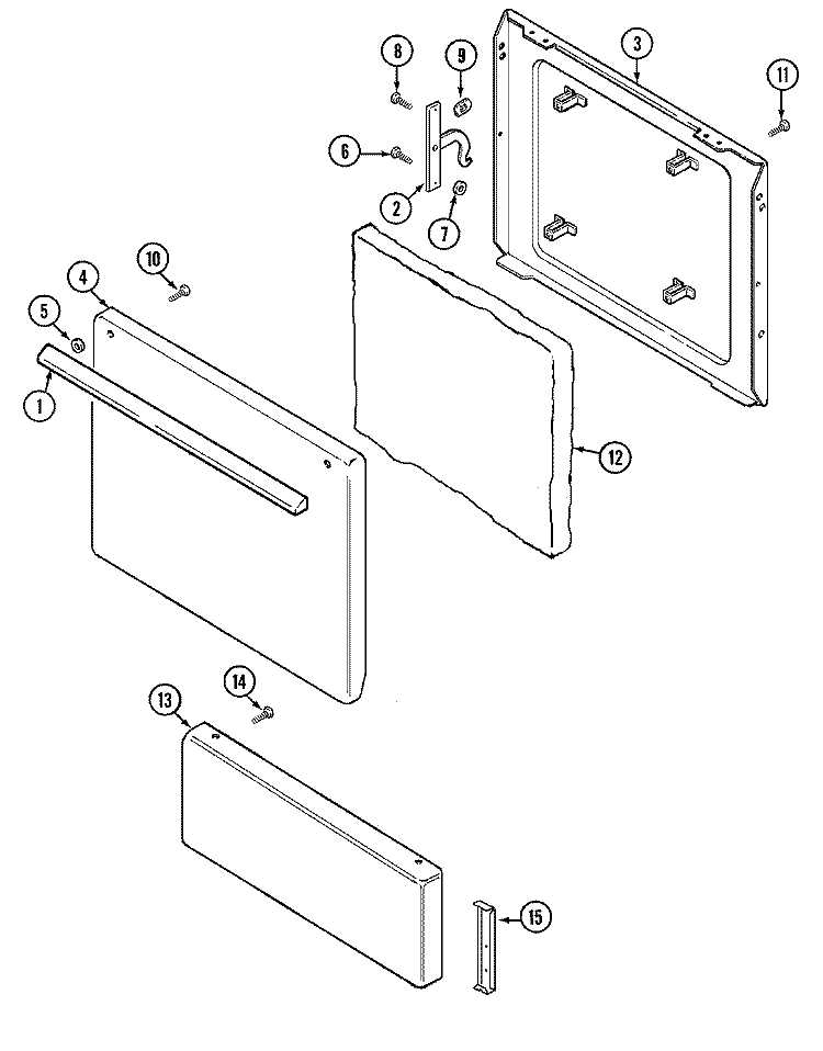 DOOR / DRAWER Diagram and Parts List for 90138  Litton Range