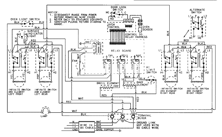 WIRING INFORMATION Diagram and Parts List for A6892XRS  Admiral Range