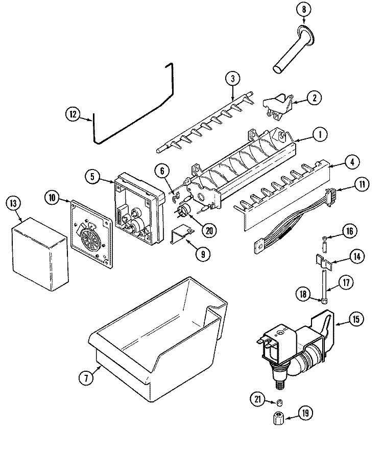 OPTIONAL ICE MAKER KIT - UKI1000AXX Diagram and Parts List for GT1911PXEA  Crosley Refrigerator
