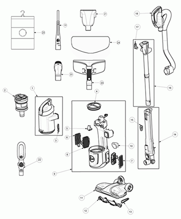 Diagram Diagram and Parts List for UH73330  Hoover Upright Vacuum