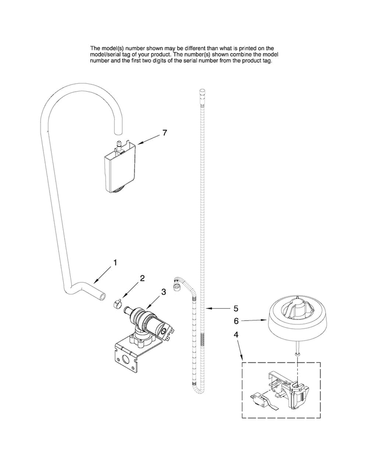 Fill And Overfill Parts Diagram and Parts List for MDB6701AWQ3  Maytag Dishwasher